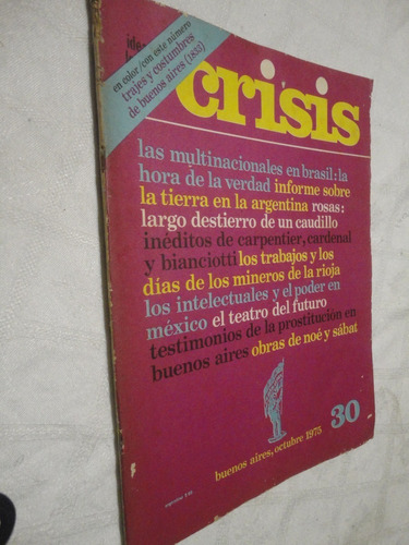 Revista Crisis Número 30 Octubre  1975