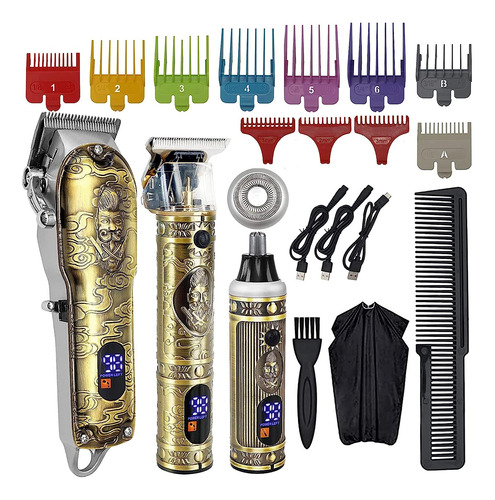 Maquinas De Corte De Cabello Trimmer Con Pantalla Led- Oro