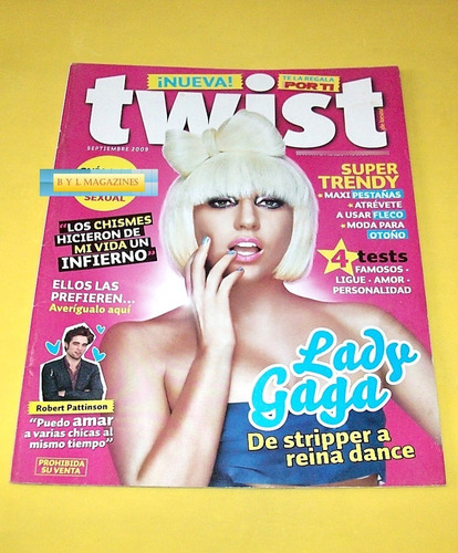 Lady Gaga Revista Twist 2009 Zac Efron Robert Pattinson 