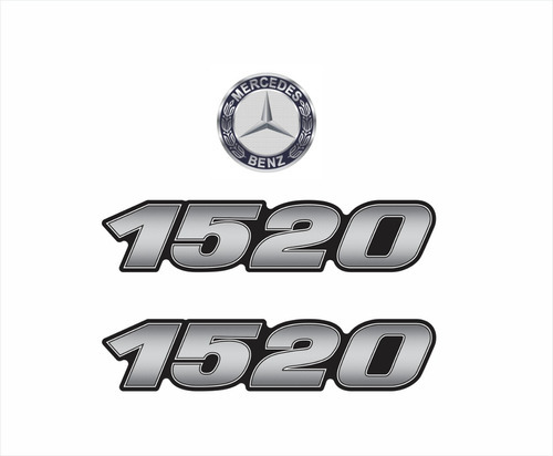 Kit Adesivo Emblemas Compatível Mercedes Benz 1520 Krt71 Cor PADRÃO