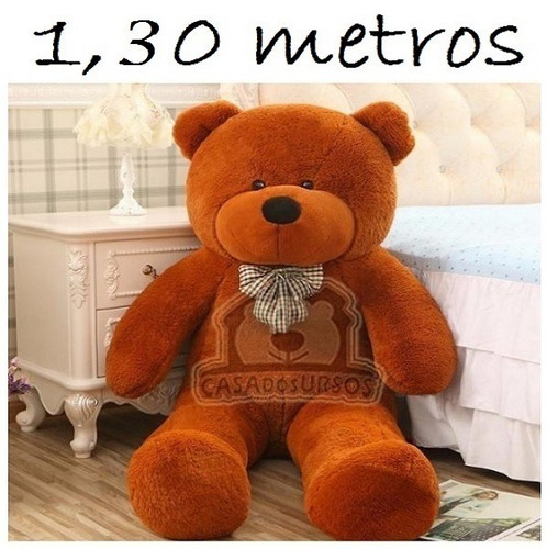 Imagem 2 de 6 de Urso Romântico Marrom Choco Cacau 1,30 Mts 130cm + Coração