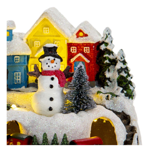 Figura De De Casa Navideña Con Luz Led, Paisaje En