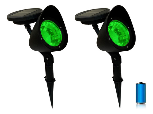 Kit 2 Luminária Solar Refletor Super Led Spot Jardim Externo