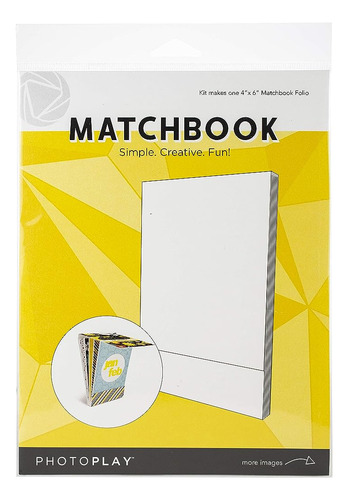 Photoplay Paper Photoplay Matchbook 4 X6 -blanco, 6 Páginas