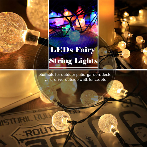Cadena De Luces Con Forma De Lámpara, Bombillas Impermeables