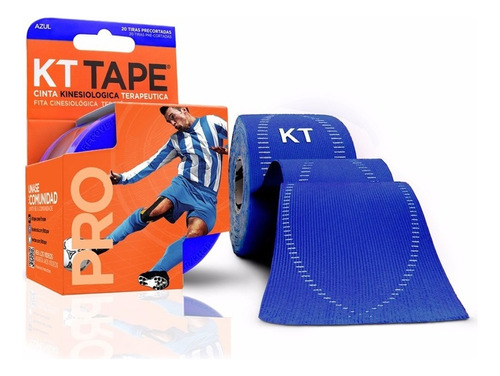 Cinta Kinesiológica Neuromuscular Kt Tape Pro Sintético Color Azul