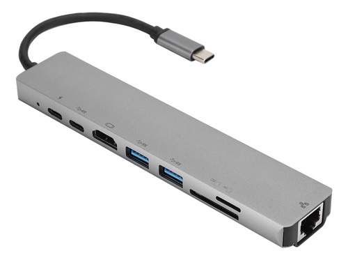 Hub Usb C A Tipo C 8 En 1, 3 3.0, Estación De Acoplamiento R