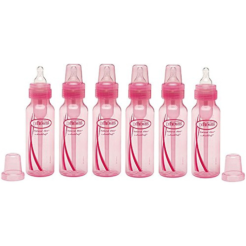 Dr. Brown 's Estándar Pink 8oz Botellas  6 count