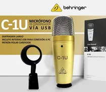 Comprar Microfono Usb Behringer C-1u Profesional Color: Dorado.