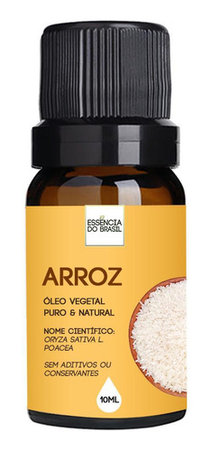 Óleo Vegetal Arroz 10ml - Aromaterapia Natural E Puro