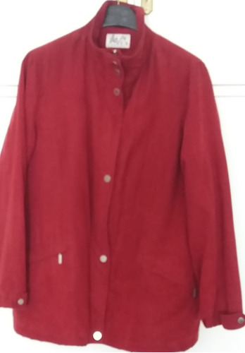 Trench Usado Para Mujer De Paño Talle 3 Color Rojo Clásico