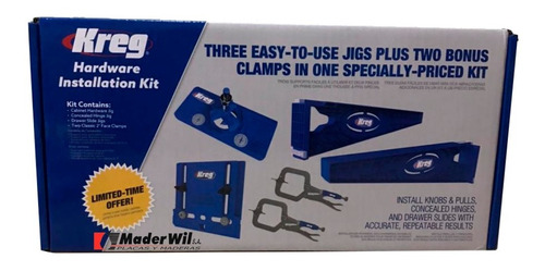 Imagen 2 de 10 de Sistema Kreg Kit Montaje Khi Slide + Hinge + Pull + Clamps