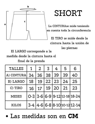 Short Rayado Algodón Bebe Gamise Art 185