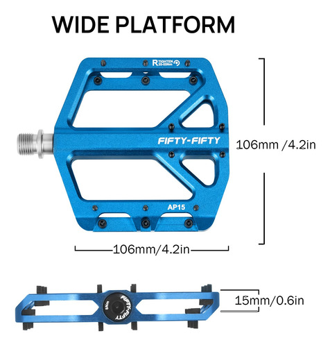 Pedales De Bicicleta Fifty-fifty Mtb Antideslizantes De Alea Azul