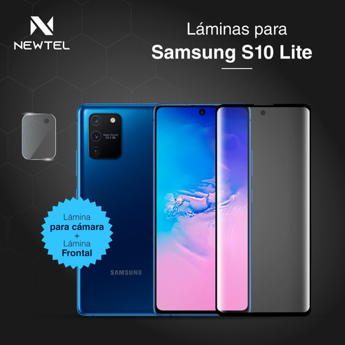 Lamina De Vidrio Frontal  Y Cámara  Para Samsung S10 Lite