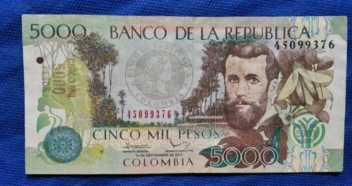 Billete De 5.000 Con Error De Impresión En La Marca De Agua 