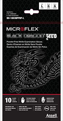 Guantes De Látex Desechables Microflex Black Dragon Bd-100l 