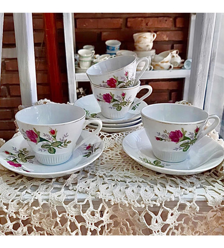 Juego De Té De Porcelana China Con Rosas