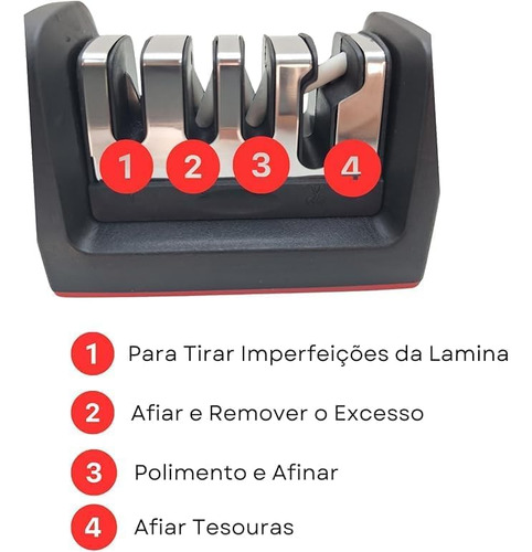 Afilador De Cuchillos Y Tijeras Profesional Manual 4 En 1