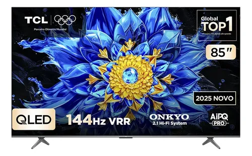 Smart TV TCL 85 Polegadas QLED 4K P8L WiFi Bluetooth Google TV HDR10+ 144 Hz VRR 85P8L