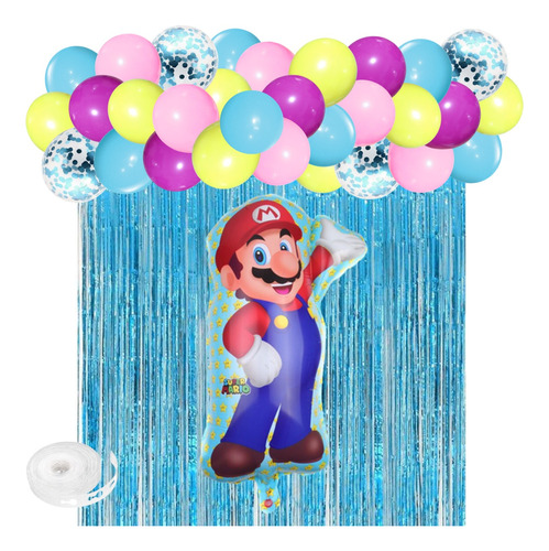 Kit Combo Mario Bross Juegos Deco Cumpleaños Fiesta Infantil