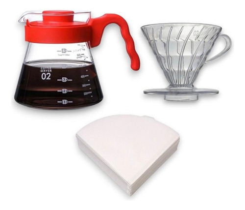 Combo V/60plastico+ Servidor Vidrio600ml+ Filtros Paquete100