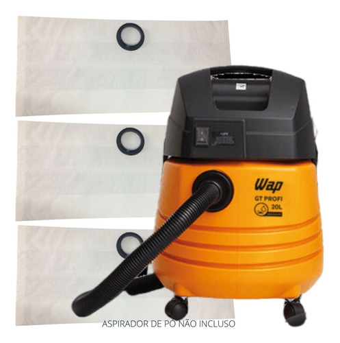 Coletor Saco Aspirador De Pó Wap Gt Profi 20l Kit C/03 Refil