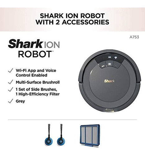 Robot Aspirador De Iones De Tiburón Av753, Wi Fi Conectado