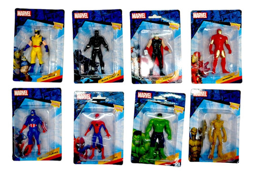 8 Figura Accion Heroe Super Avenger Spiderman Hulk Iron Thor