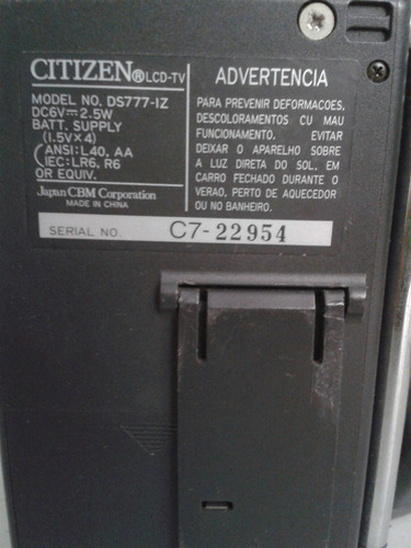 Mini Tv Citizen Ds777 - Iz (colecionável) - Funcionando