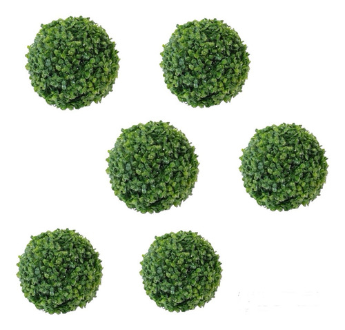 Kit 6 Bolinhas Buchinho Artificial Decorativa 13cm Premium Cor Verde