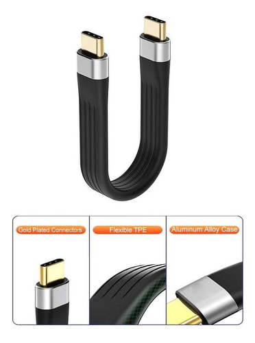 0.4ft / 5inch Cable Corto Usb 3.1 Tipo C Cable De Carga