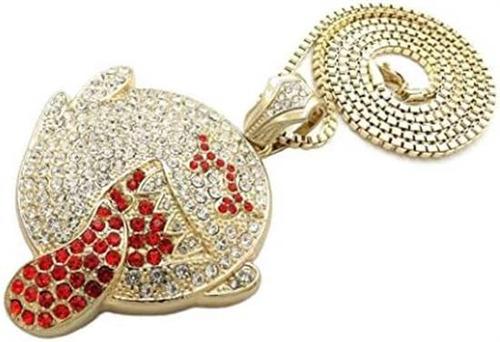 Blingfactory Hip Hop Iced Mario Ghost Boo Colgante Y Collar