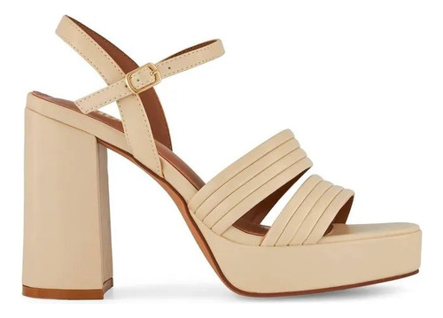 Sandalia Plataforma Andrea Mujer Hueso 3330166