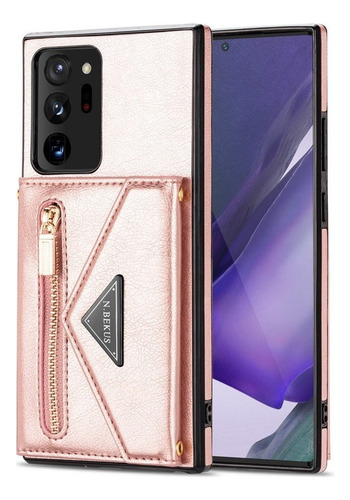 A Funda De Teléfono Con Cremallera Y Cordón For Samsung