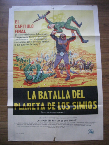 Poster Afiche Cine La Batalla Del Planeta De Los Simios