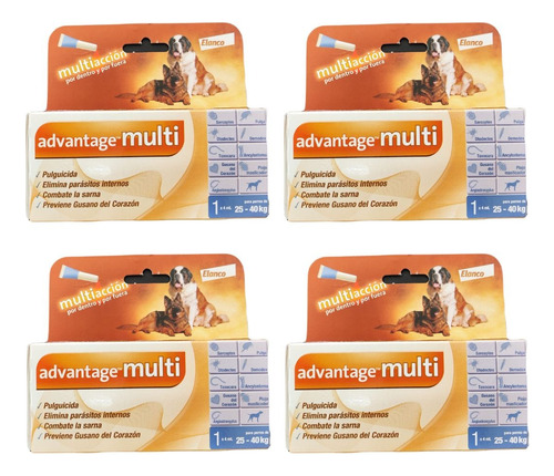 Advantage Multi Para Perro De 25 A 40 Kg *** 4 P Z A S ***