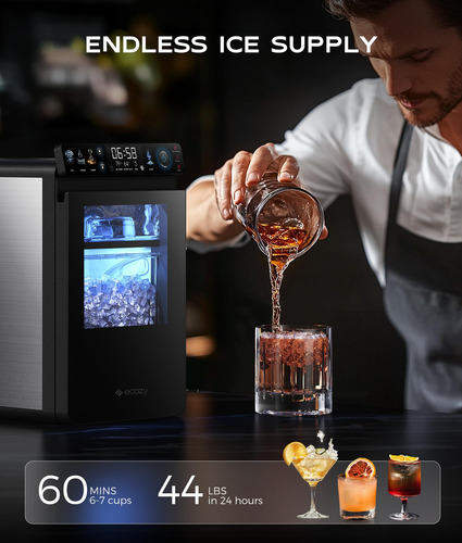 Máquina De Fazer Gelo Ecozy Smart Nugget 20kg/24h Com Smart