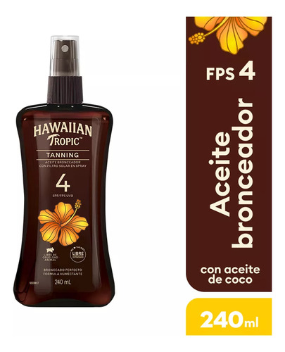 Bronceador Hawaiian Tropic Spray 240 Ml Fps 4