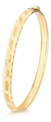 Bracelete Trabalhado Com Aro Abaulado De 5.0mm Em Ouro 18k 1
