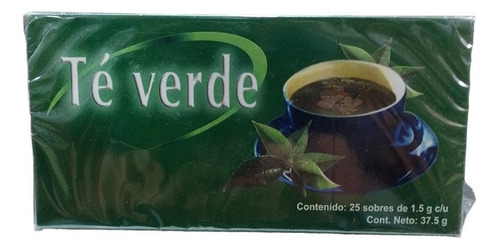 Té Verde Caja 25 Sobres De 1.5 G Antioxidantes Bajar De Peso