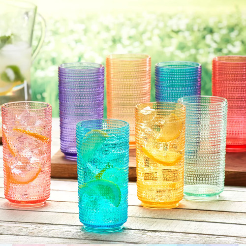 Juego De 8 Vasos De Acrílico De Colores