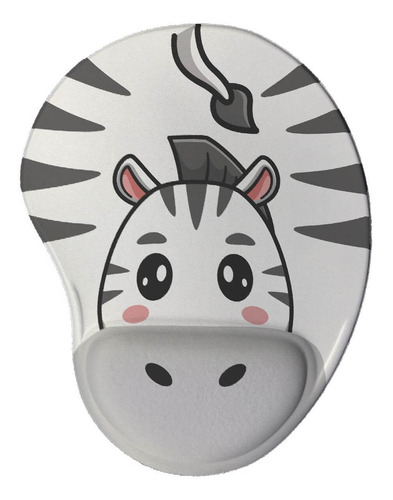 Mouse Pad Divertido Ergonômico Zebra Kawaii