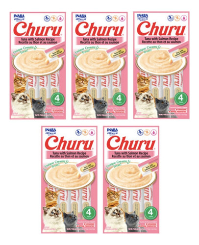 Inaba Cat Snack Churu 4 Piezas | Snack Cremoso Salmón X 5 U