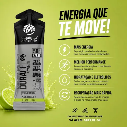 Duragel Nitro 400 Gel Energia Limão 50g Alquimia Da Saúde 15