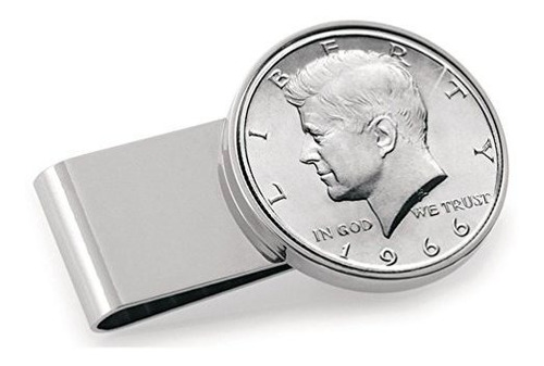 Jfk La Mitad Dolar Silvertone De Acero Inoxidable Dinero Cli