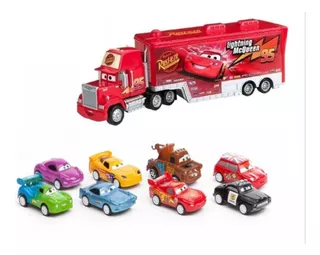 Cars Combo Camion Mack + 8 Autitos Rayo Macqueen Orig Ditoys