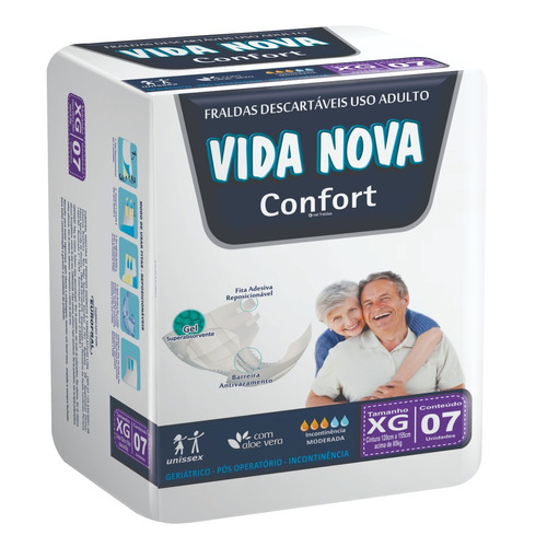 Fralda Geriátrica Vida Nova Confort ( Exg ) 12 X 7 = 84 Un.