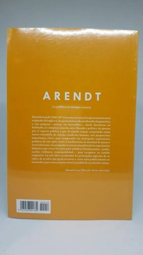 Imagen 3 de 5 de Arendt La Politica En Tiempos Oscuros Cristina Sanchez Muñoz