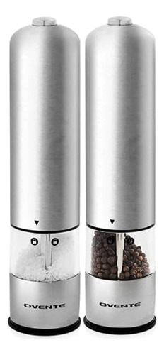 Ovente Electric Stainless Steel Tall Sea Salt And Pepper Gri